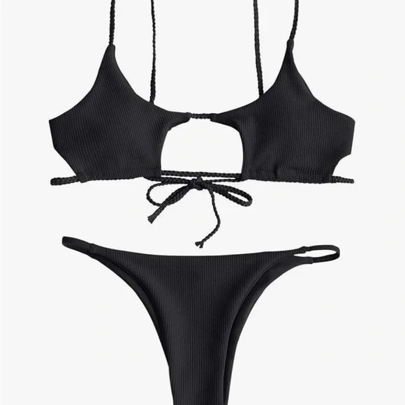 NWT Zaful Elegant Black Bikini Set - Picture 1 of 6